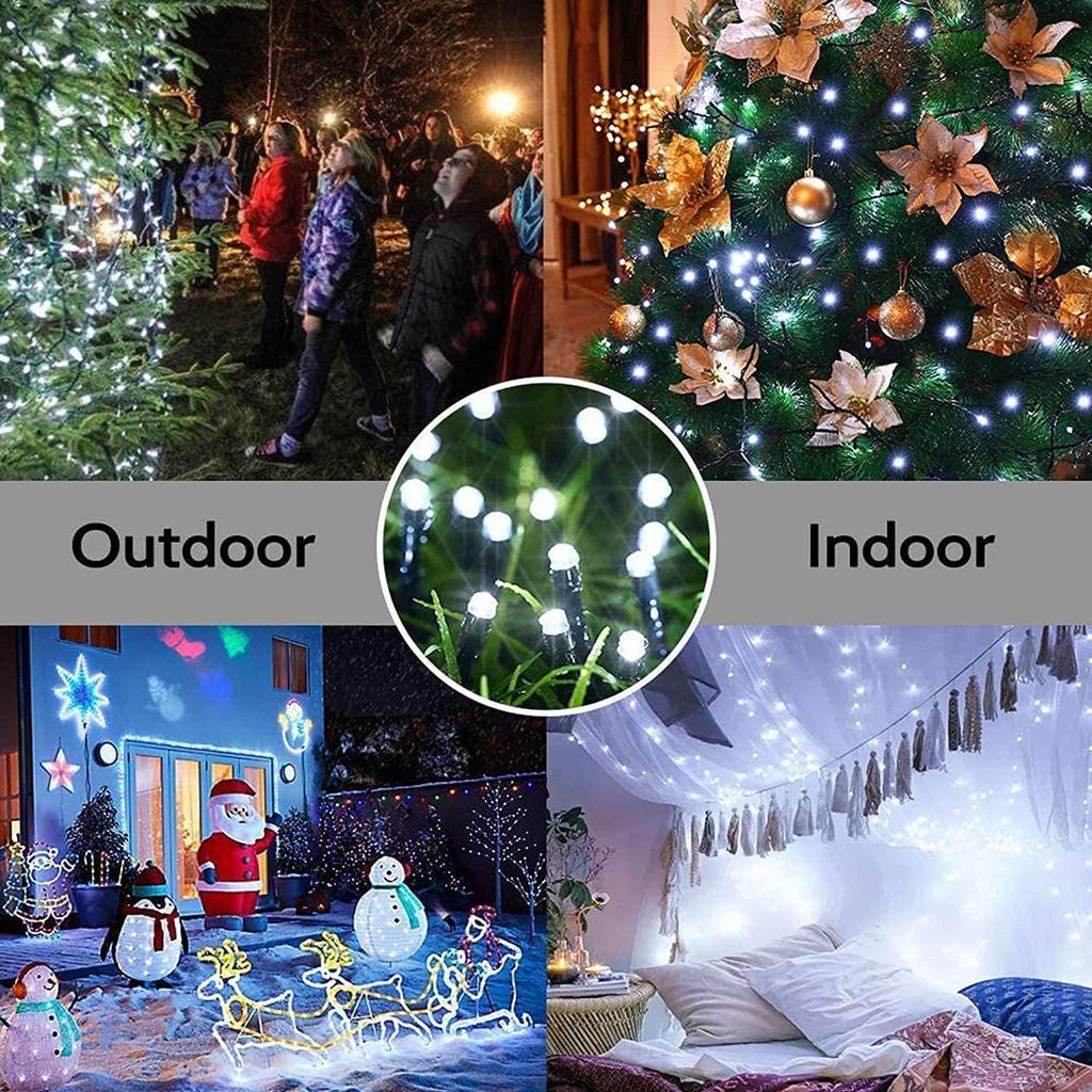 Joomer Solar Christmas Lights Outdoor, 105FT 300 LED 8 Modes Solar String Lights Waterproof Fairy Tree Lights for Garden Yard Patio Christmas Decoration(White)