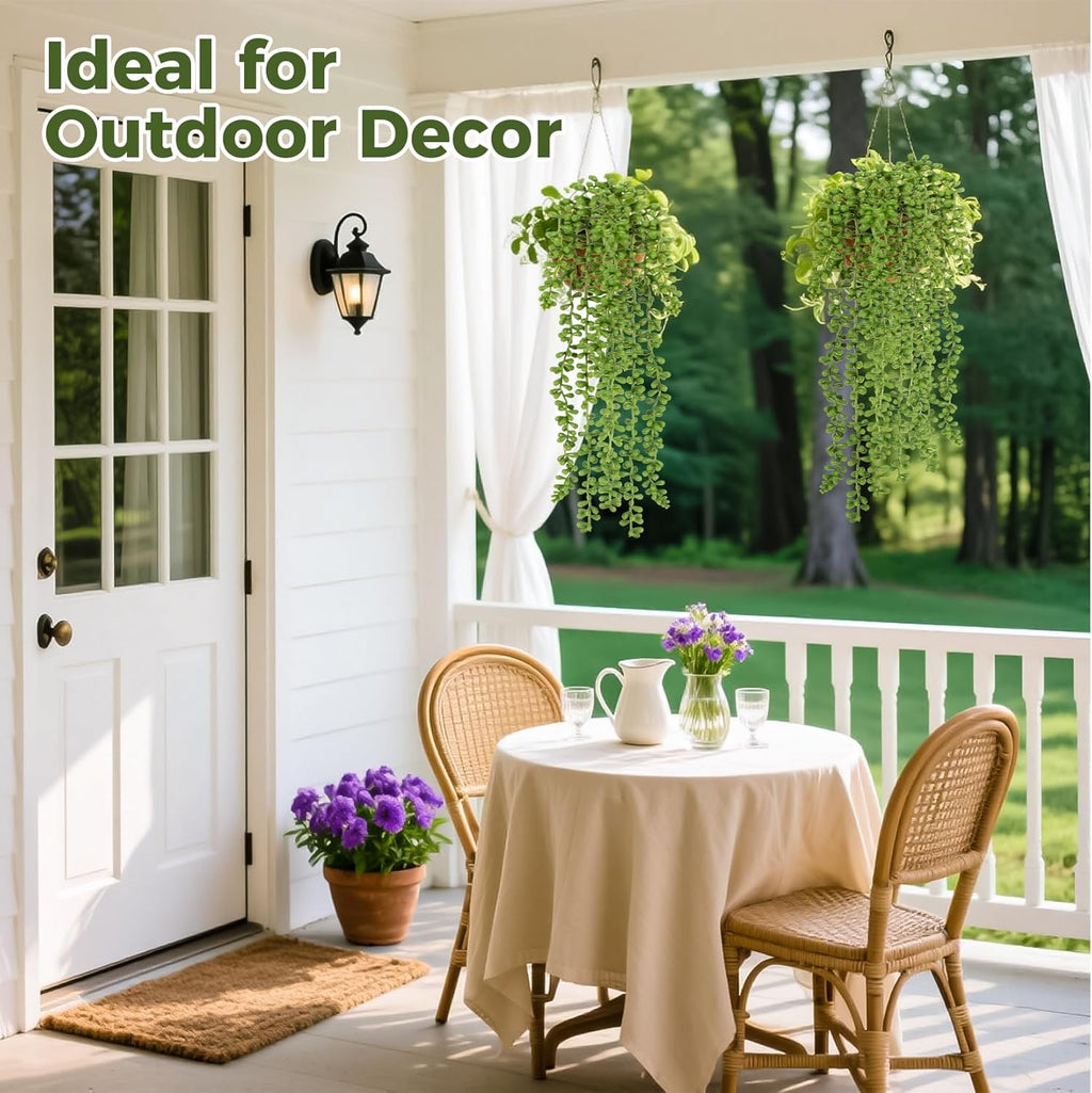 Fake Hanging Plants Artificial Decor - 3PCS String of Pearls Plant Artificial Hanging Plants Fake Succulents Vines for Bedroom Greenery Backdrop Outdoor Wall Decor Balcony Porch Home Decor28