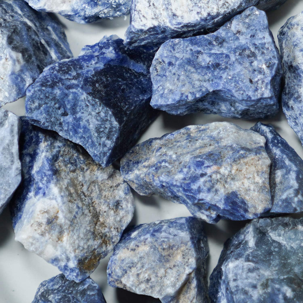 Crystal Allies 1 Pound Bulk Rough Blue Sodalite Reiki Crystal Healing Stones Large 1"