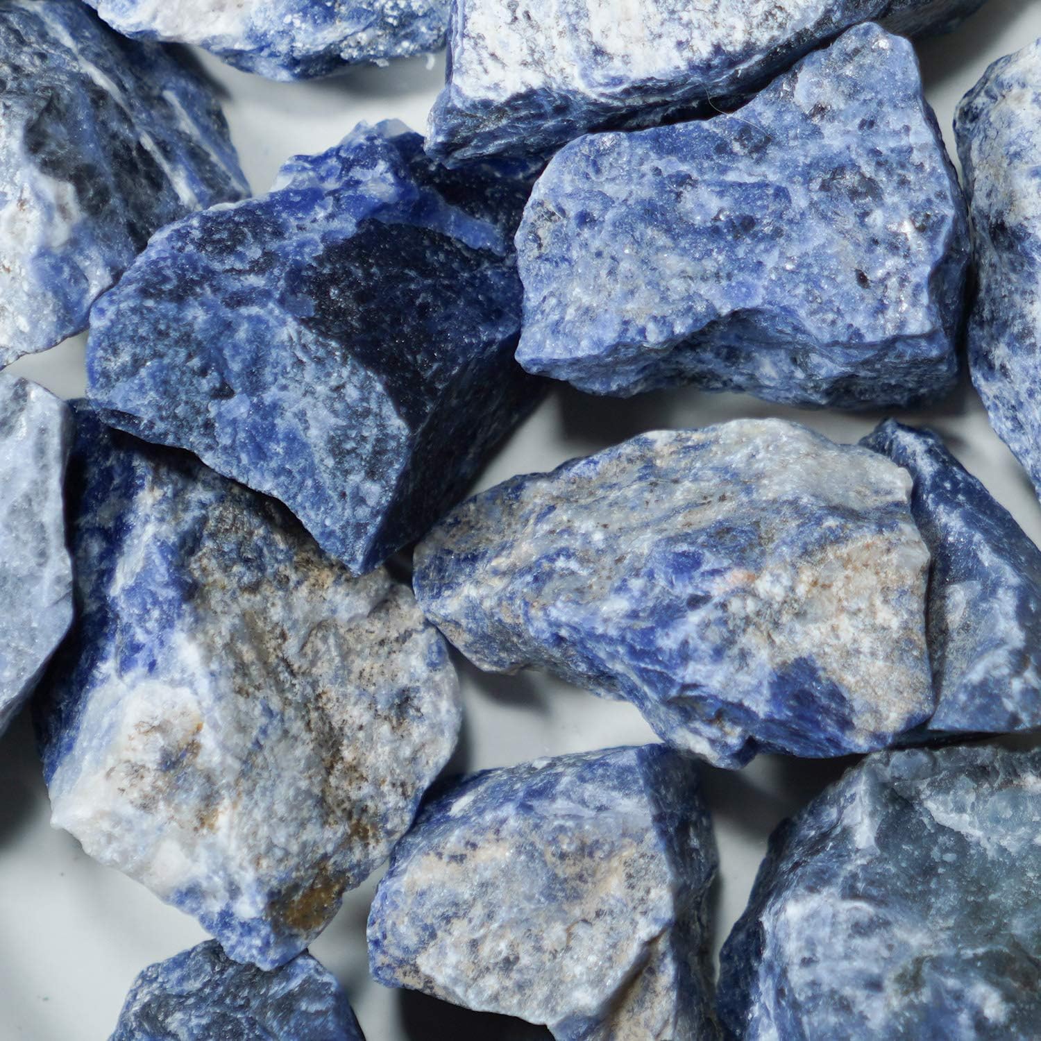 Crystal Allies 1 Pound Bulk Rough Blue Sodalite Reiki Crystal Healing Stones Large 1"