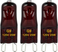 G9 Heat Lamp Bulbs for Reptile,Night Red, Mini Halogen Bulb 25W, Infrared Reptile Heat Lamp for Bearded Dragon Gecko Turtle Lizard, Pack of 3