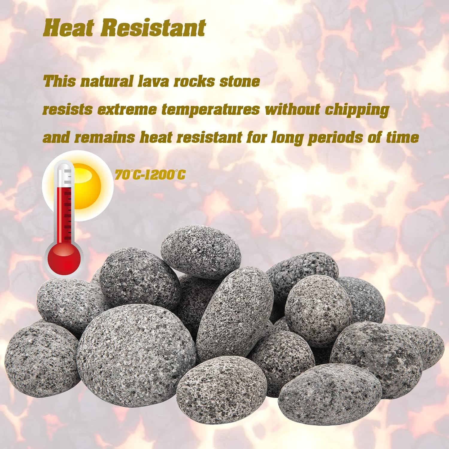 Black Lava Rocks for Fire Pit, Natural fire Rocks, 2"-3" firepit Rocks, 10 Pound, for Gas Fire Pit and Fireplace