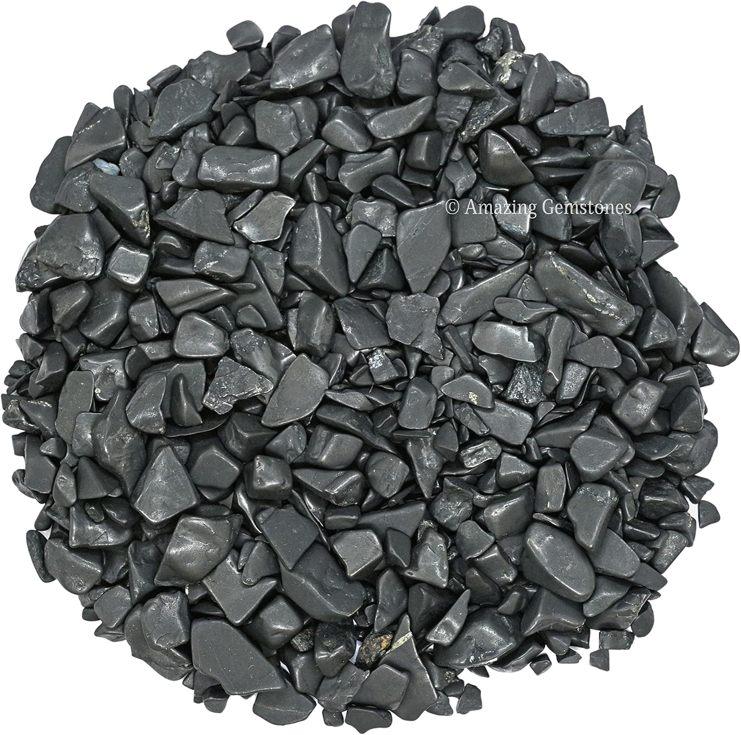 Amazing Gemstone Shungite Crystal Chips Aquarium Gravel Rocks - Shungite Chips Bulk Fish Tank Gravel, Small Tumbled Stone Chips and Tiny Crystals for Decoration (Natural AAA Grade) (1000+ Carat Chips)