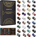 36 Varieties Healing Crystals & Stones Bulk Set – 2.5 lbs, 0.8" Natural Polished & Tumbled Gemstones Collection and Large Decorative Rocks for Chakra, Meditation, Reiki, Witchcraft, Crafts