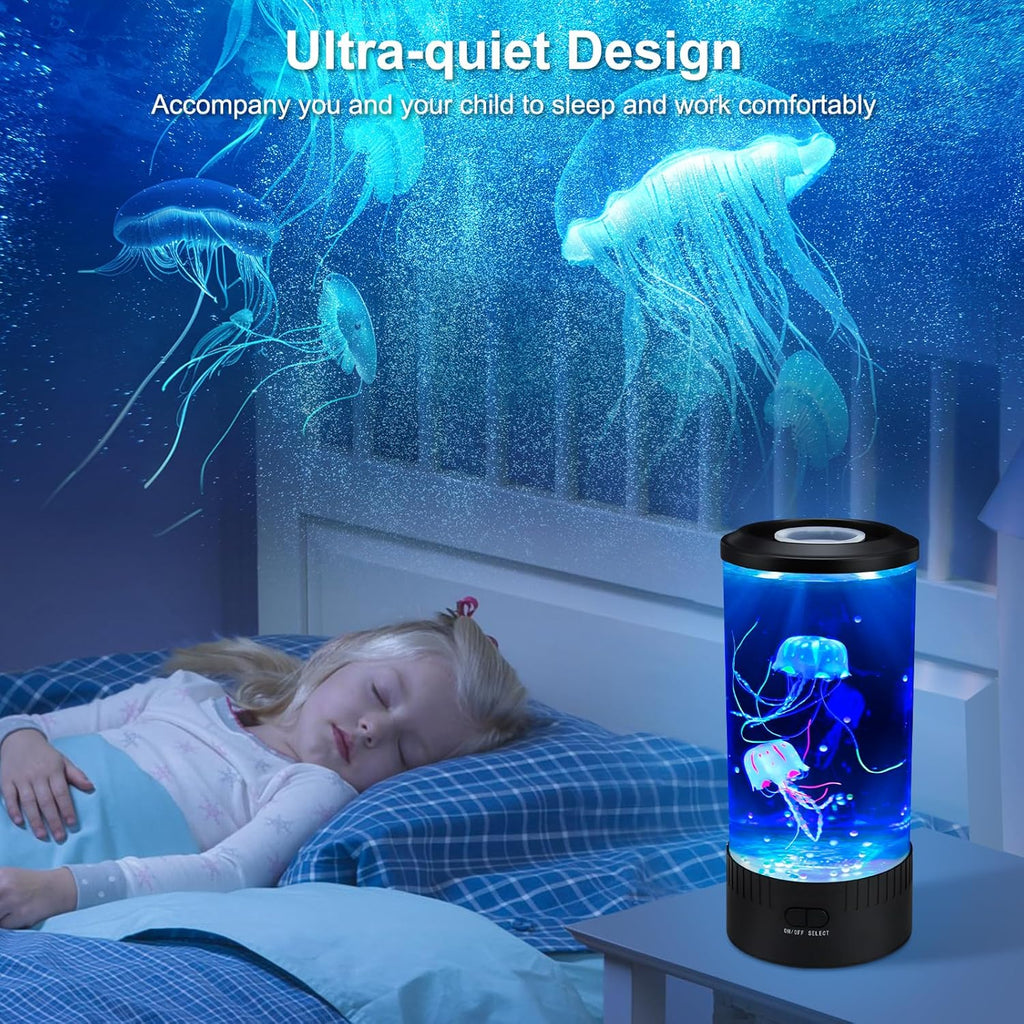Jellyfish Lamp LED Mood Night Light with 7 Color Changing, Remote Control Large Jellyfish Aquarium Tank Night Light to Decorate Home Office, Gifts for Kids Teens Adults, 5.12" Dia x 11.42" H