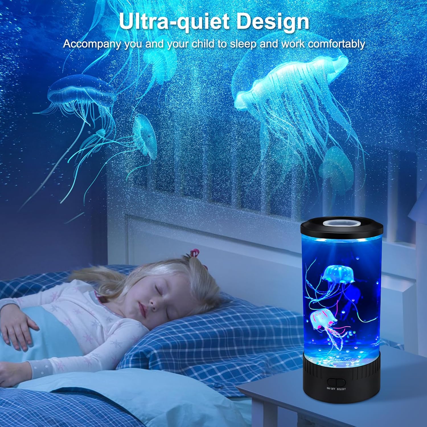 Jellyfish Lamp LED Mood Night Light with 7 Color Changing, Remote Control Large Jellyfish Aquarium Tank Night Light to Decorate Home Office, Gifts for Kids Teens Adults, 5.12" Dia x 11.42" H