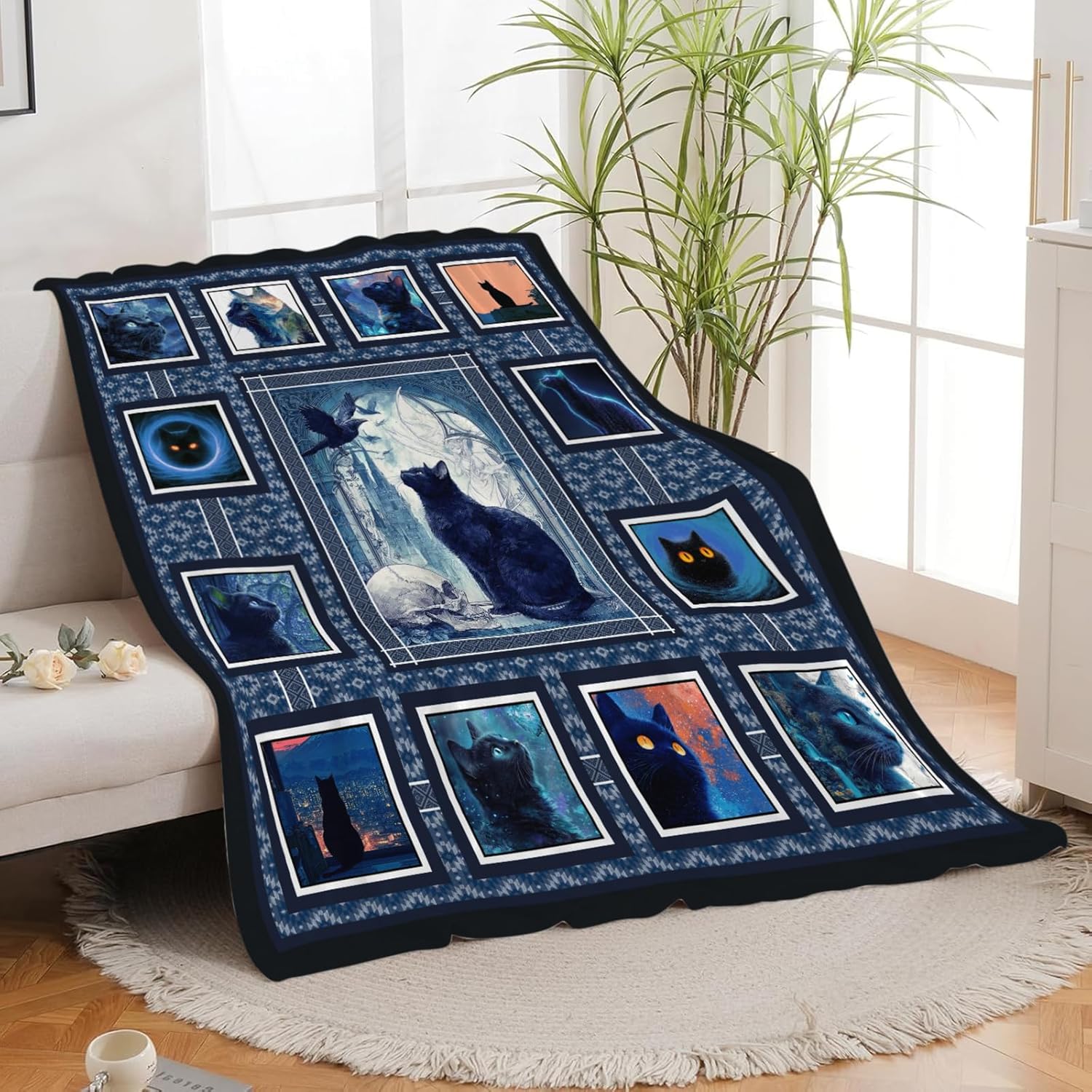 Cat Throw Blanket Cat Stuff Gifts for Kids Girls Boys Adults Women Men Soft Cozy Warm Plush Fluffy Fuzzy Fleece Blanket Decor 60''X80''