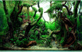 Freshwater Aquarium Background Jungle Style Aquascape Microsorum Trident Various Rotalas Anubias Fish Tank Background Aquatic Plants Frodo Stones and Redmoor Roots Terrarium Background 48x20in