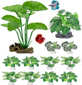 CousDUoBe 12 Pcs Betta Fish Tank Decor，Silk Aquarium Plants Green Fish Tanks Decoration Plants, Aquarium Decorations Green Plants
