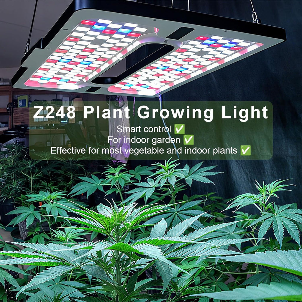 22" x 10" Grow Lights for Indoor Plants and Vegetables, Full Spectrum LED Growing Lamp for Indoor Garden Greenhouse - Features Two Smart Light Mode, 12~23H Timer - 1 Pack (1 Pack Black)