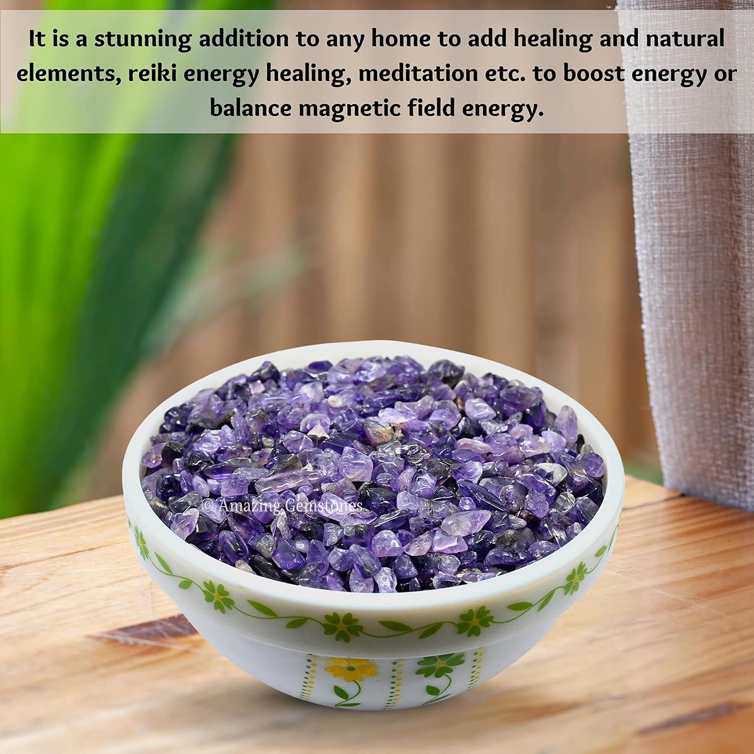 Amazing Gemstone Amethyst Crystal Chips Aquarium Gravel Rocks - Amethyst Chips Bulk Fish Tank Gravel, Small Tumbled Stone Chips and Tiny Crystals for Decoration (Natural AAA Grade Gemstones)