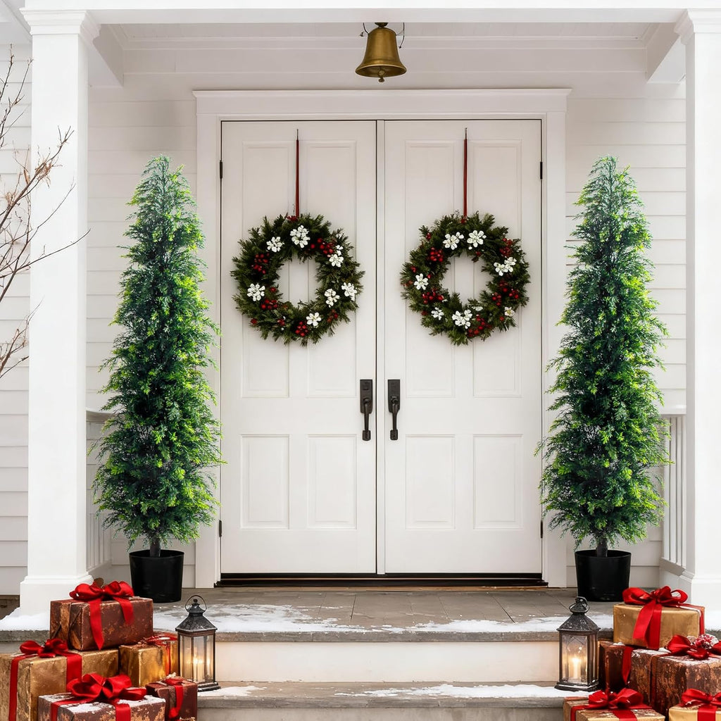 2PCS 6ft Artificial Norfolk Pine Tree Artificial Christmas Tree Premium Pine Xmas Tree Branch Tip Easy Setup, Artificial Pencil Realistic Pine Needles Realistic Holiday Party Decor