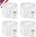 4 Pack Cuttable Fairy Lights Battery Operated, Waterproof 20FT 60LED Twinkle Lights with Timer Indoor Outdoor, Fairy Battery String Light for Bedroom, Classroom, Wedding, Christmas Décor(Cool White)