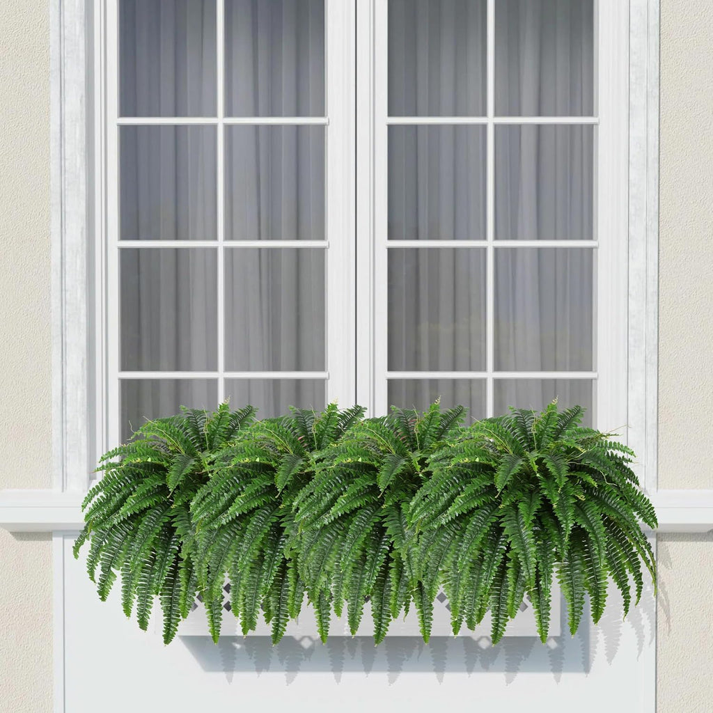 Single Silky Artificial Boston Fern Bush, 43Inch Large Artificial Ferns for Outdoors, Large Faux Ferns Artificial Plants,Suitable for Decorating Office, Living Room Faux Greenery,69Branches