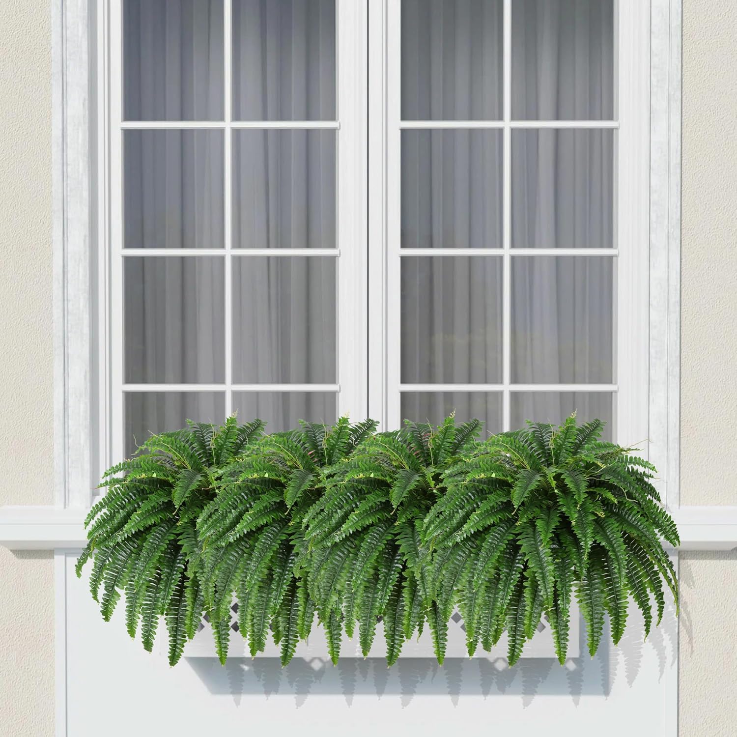 Single Silky Artificial Boston Fern Bush, 43Inch Large Artificial Ferns for Outdoors, Large Faux Ferns Artificial Plants,Suitable for Decorating Office, Living Room Faux Greenery,69Branches