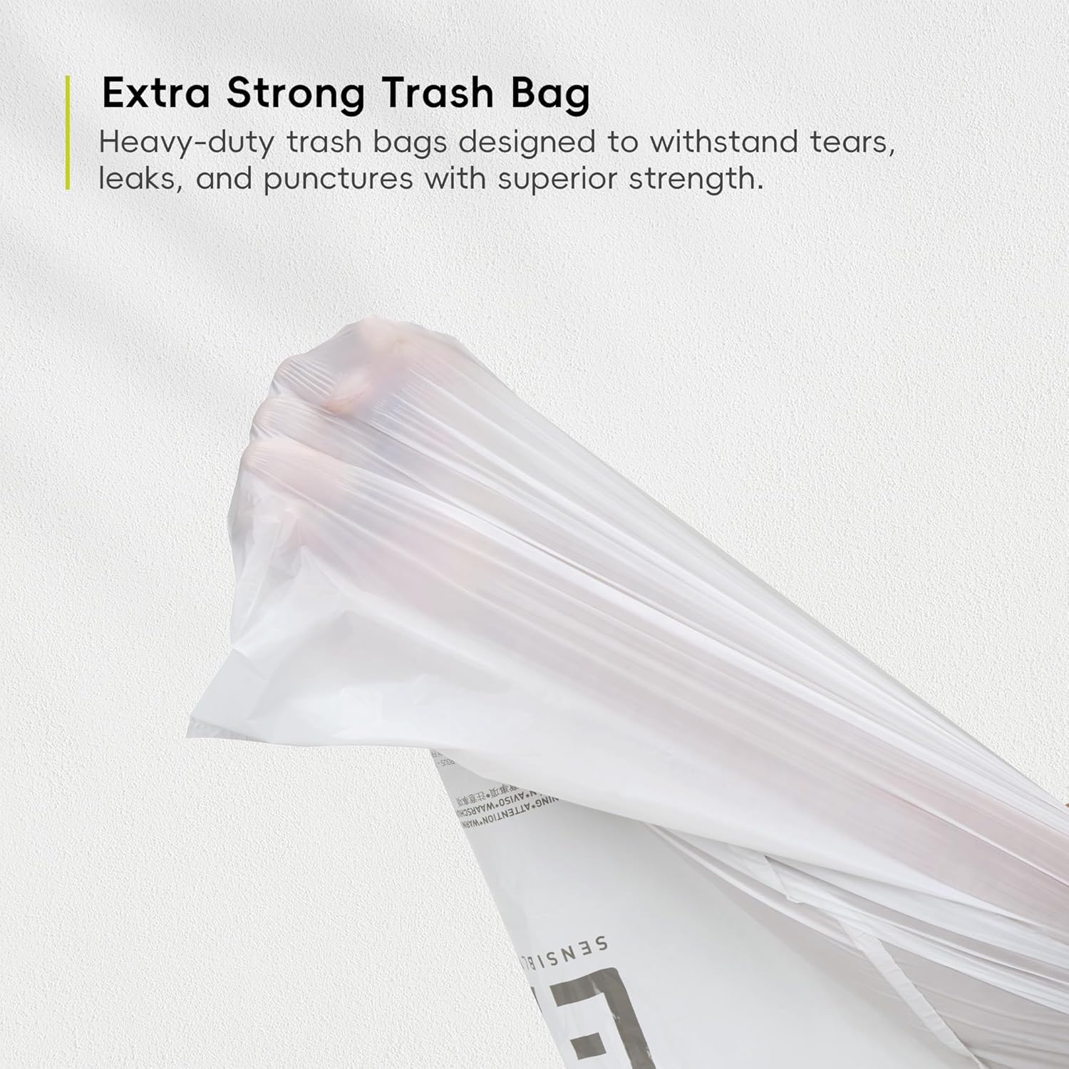 EKO Easy-Dispense Roll 80 Count Extra-Strong Drawstring Tall Kitchen Trash Bag, 8-9.5 Gallon Trash Bag (30.3L-36L) 1 Pack White, Code E