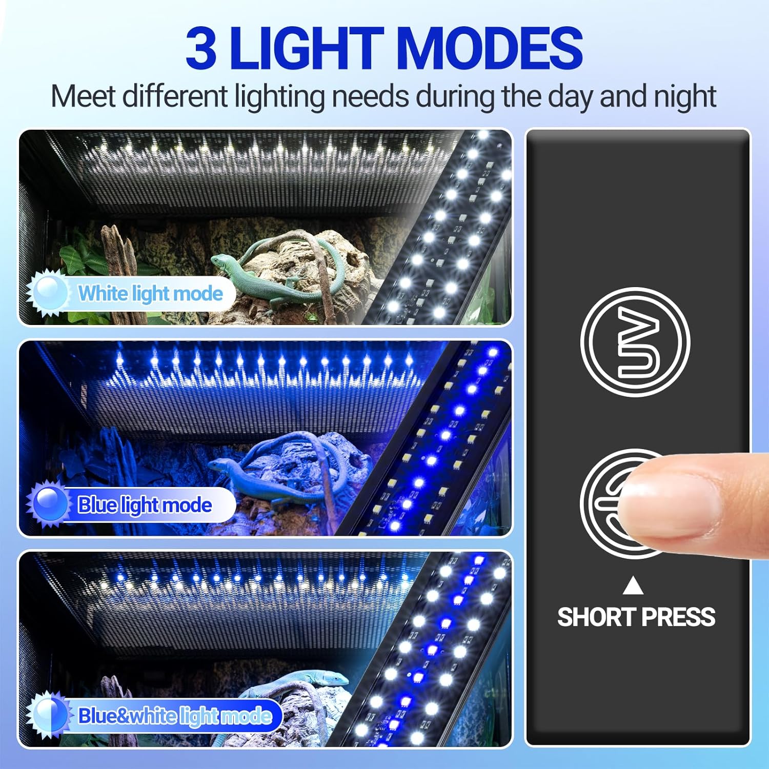 REPTI ZOO UVB Reptile Light with Dimming | 28 inch UVB LED Light Bulb for Reptile | 12W 10.0 UVB Lamp for Bearded Dragon Gecko Chameleon Frog | Reptile Light Bar Fixture with Controller
