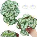 2 Pack Reptile Plants for Terrarium, Artificial Leaves Habitat Decorations with Suction Cups, Terrarium Hanging Plants Vines for Bearded Dragons Lizards Snake Geckos Frogs - Green