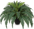 Hollyone Artificial Large Fern Boston Potted Plant for Outdoors & Indoor 25.5inch Faux Fake Fern Bush Plant in Pot for Patio Garden Farmhouse Windowsill Entrance Porch Office Living Room Home Decor