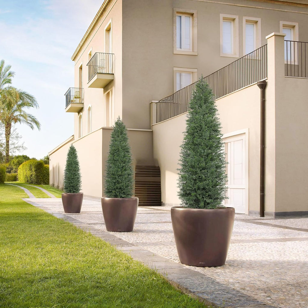 Briful Set of 2 Artificial Cedar Trees – 5FT Tall Faux Cypress Plants in Pots with Detachable Trunks, Realistic Green Leaves, UV Resistant Outdoor/Indoor Topiary Trees for Front Porch Patio Home Decor