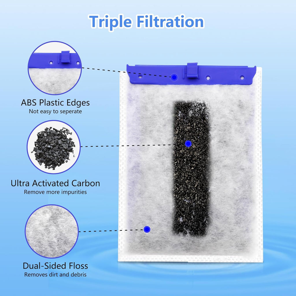 6 Pack Aquarium Filter Cartridge Compatible with Whisper Power Filters,Large Replacement Filter Cartridges for 20i/40i/IQ20/IQ30/IQ45/IQ60