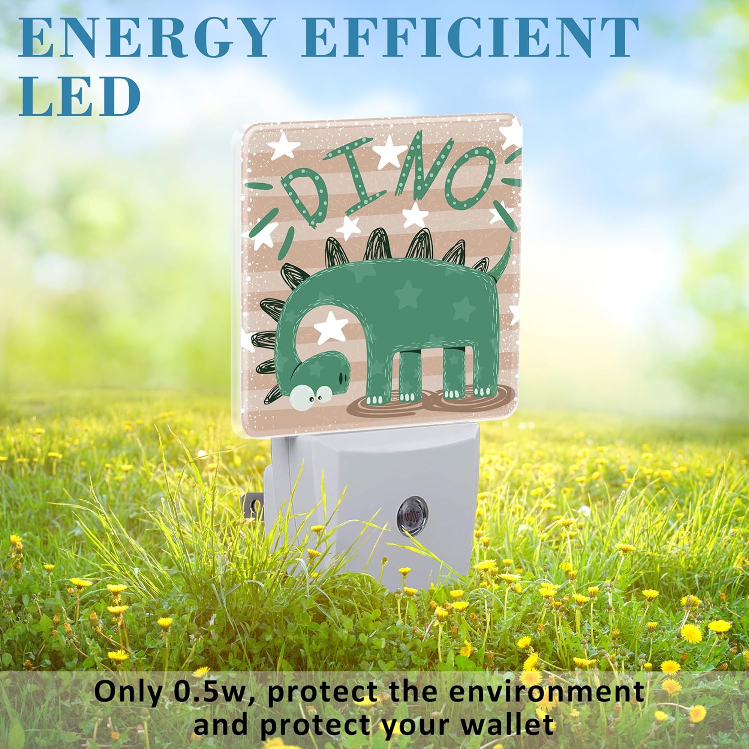 Night Light for Kids Girls Boys, Cute and Funny Dinosaur LED Night Light Plug into Wall with Dusk to Dawn Sensor for Room Decor, Hallway, Kitchen, Bathroom, Nursery, Stairs