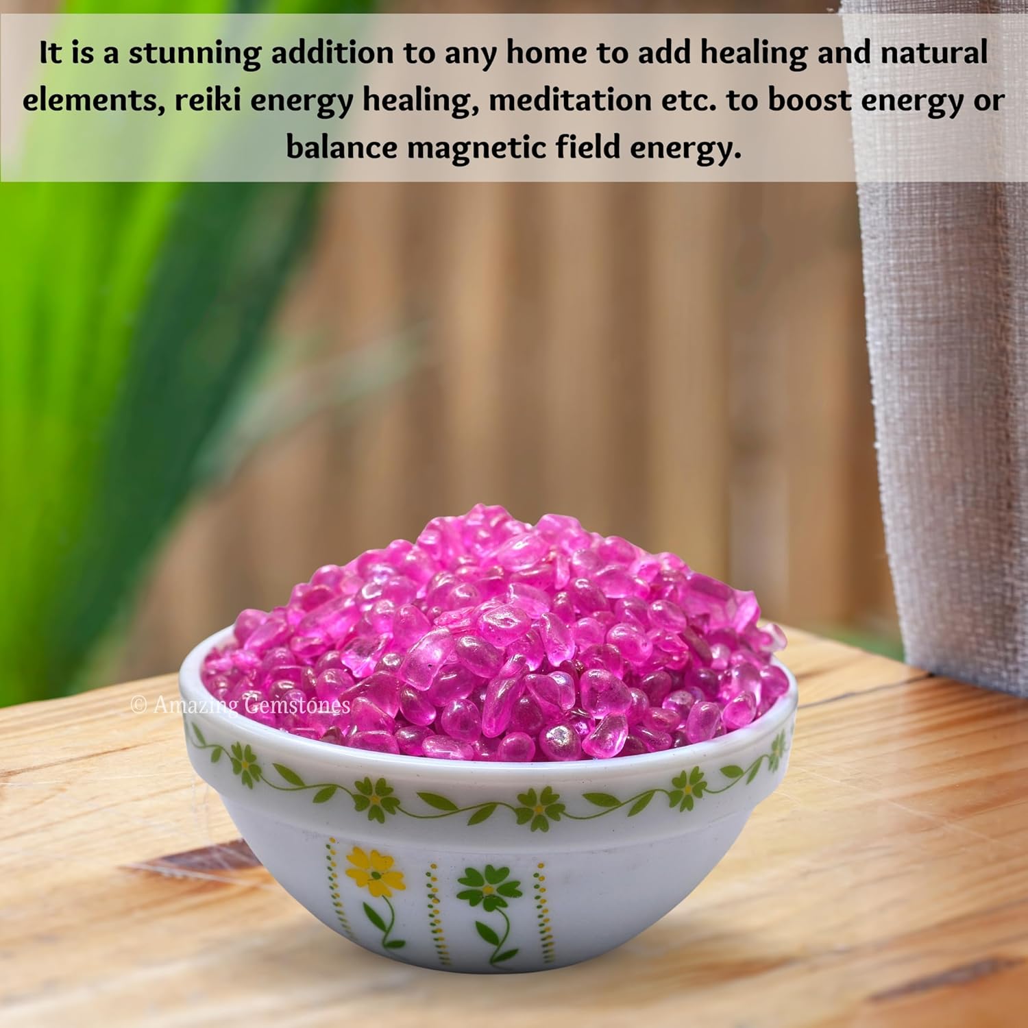 Amazing Gemstone Rose Aura Quartz Crystal Chips Aquarium Gravel Rocks - Aura Quartz Chips Bulk Fish Tank Gravel,Small Tumbled Stone Chips and Tiny Crystals for Decoration (Natural AAA Grade Gemstone)