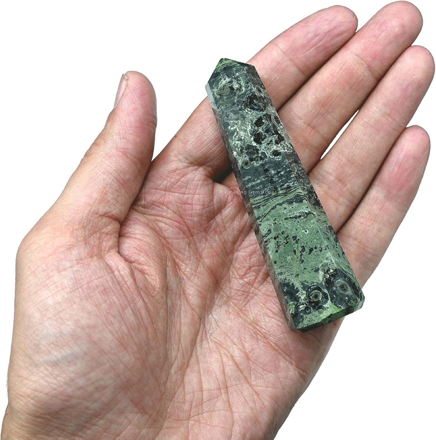 Amazing Gemstone Kambaba Jasper Crystal Towers - Natural Healing Crystal Point Obelisk for Reiki Healing and Crystal Grid (3 Inch)
