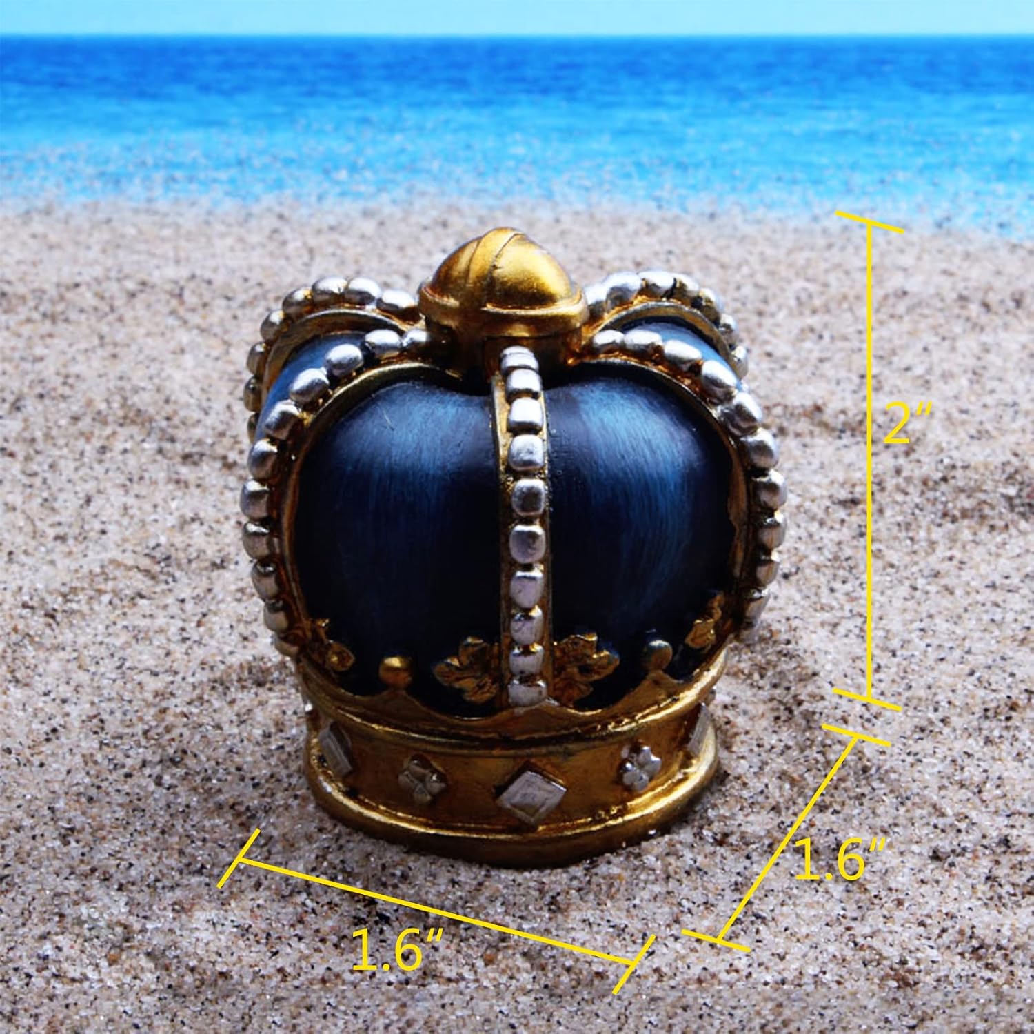 Crown Shaped Decorations Fish Tank Decor King Sculpture Collection Reptile Turtle Lizard Spider Tanks Terrarium Kingdom Figurine Statue Decor Ornament Pet