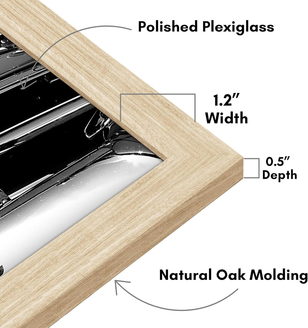 Americanflat 18x24 Poster Frame with Polished Plexiglass - Wide Picture Frames Made of Engineered Wood for Vertical or Horizontal Wall Display - Epic Collection - Natural Oak