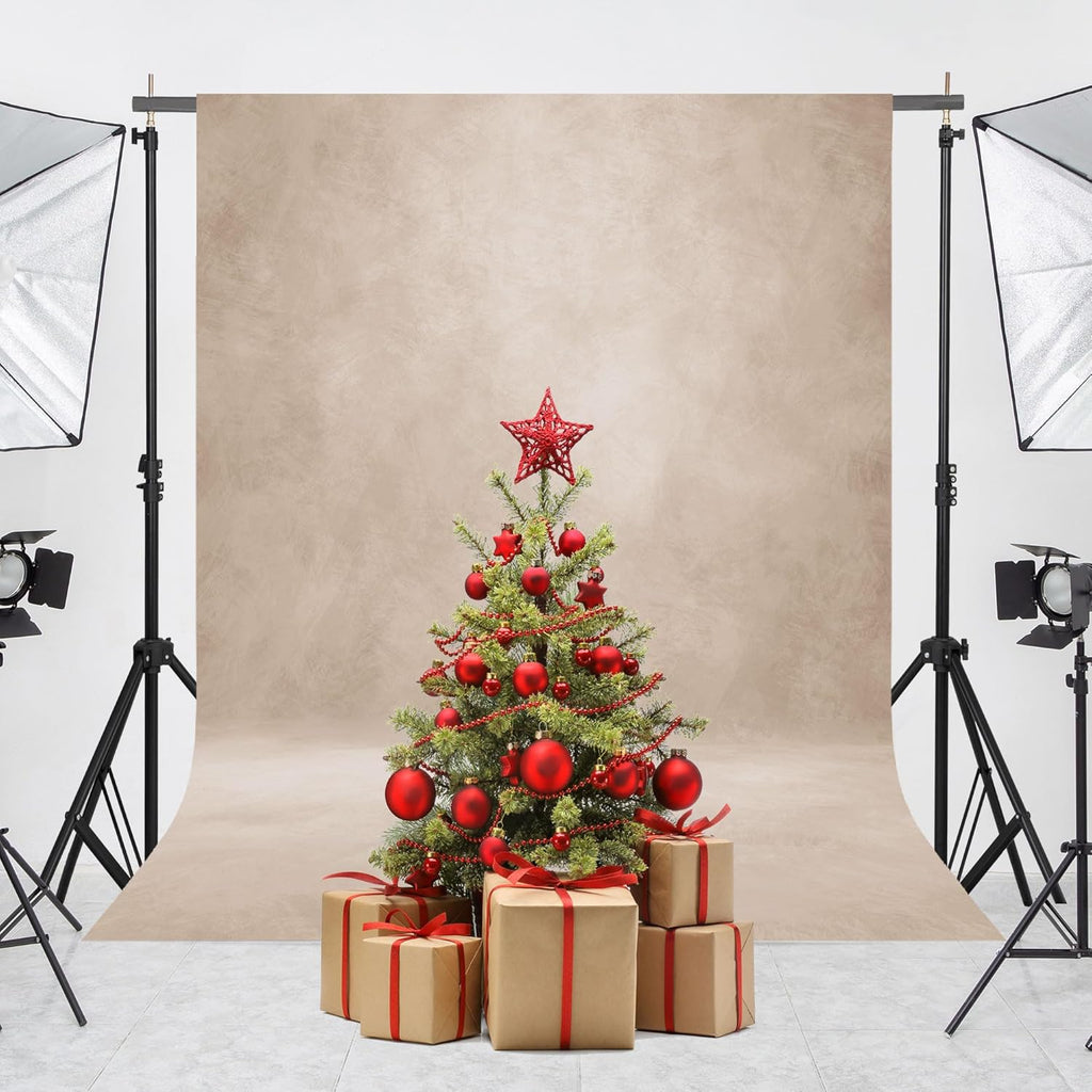 Abstract Professional Photography Backdrop for Portrait Photo Props Booth Background Photoshoot Studio with Polyester Fabric Roller Pocket on Top (8x12ft,Light Beige,No Stand)