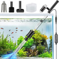 36W Fish Tank Vacuum Gravel Cleaner Electric: Aquarium Vacuum Gravel Cleaner with Strong Suction for Automatic Water Change Algae Cleaner Sand Wash Water Circulation and Water Shower, Timed Off