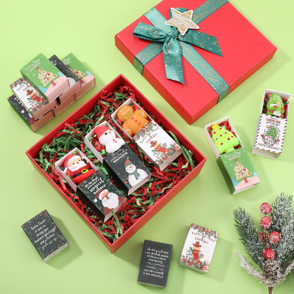 Wettarn 35 Sets Christmas Appreciation Gifts Cute Stress Balls with Support Gift Boxes Bulk Merry Christmas Party Favors for Employee Coworker Friends Office Positive Thank You Relief Toys