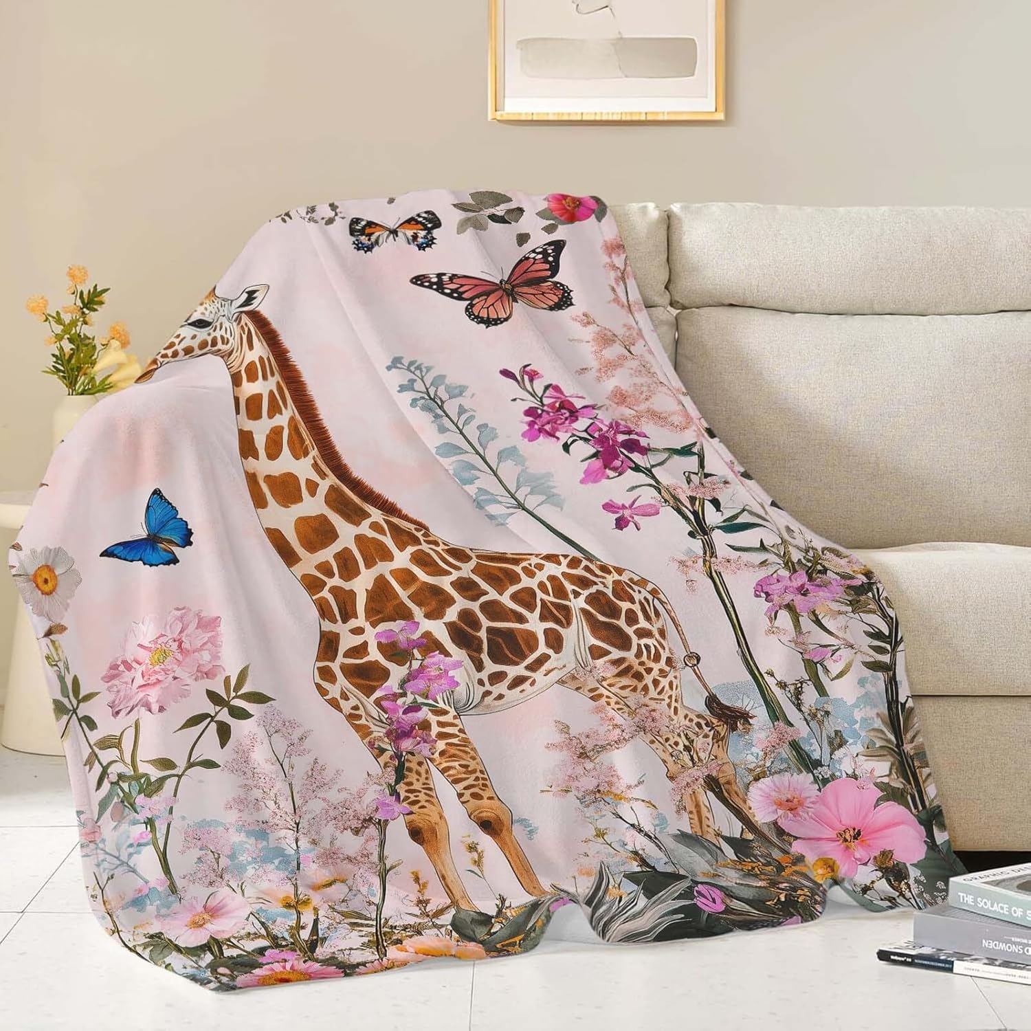 Giraffe Throw Blanket Giraffe Stuff Gifts for Kids Girls Boys Adults Women Man Soft Cozy Warm Plush Fluffy Fuzzy Fleece Blanket Decor 40''X50''