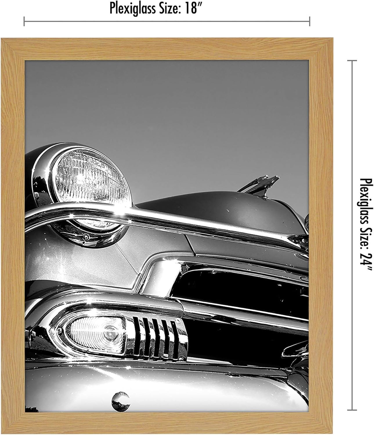Americanflat 18x24 Poster Frame with Polished Plexiglass - Wide Picture Frames Made of Engineered Wood for Vertical or Horizontal Wall Display - Epic Collection - Pine