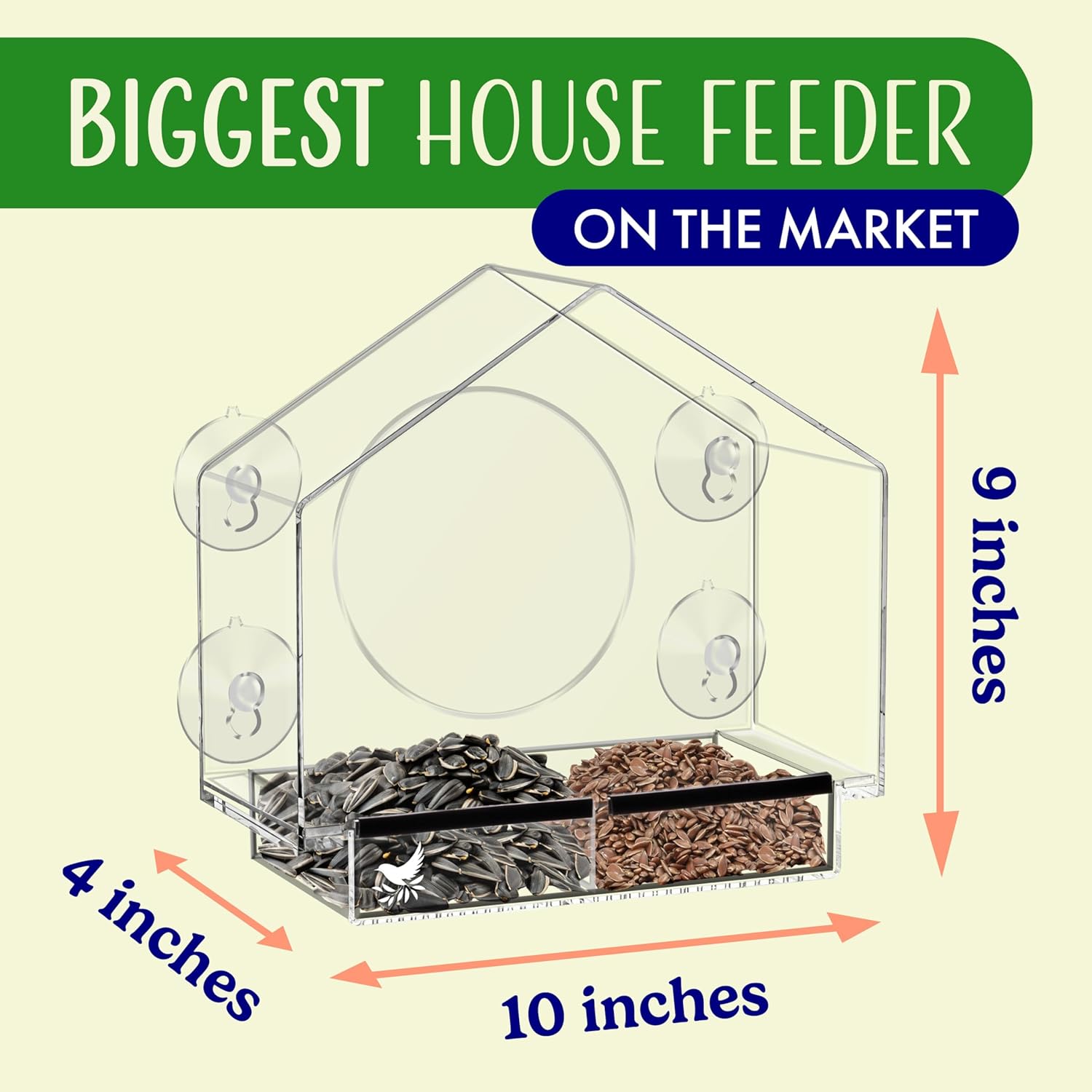 Clear Bird Feeders for Window Viewing Inside - Window Bird House Feeder with Suction Cups - Balcony Birdhouse Feeder with Tray - Easy to Use for Wildlife Lovers, Birding, Kids, Cat, & Elderly