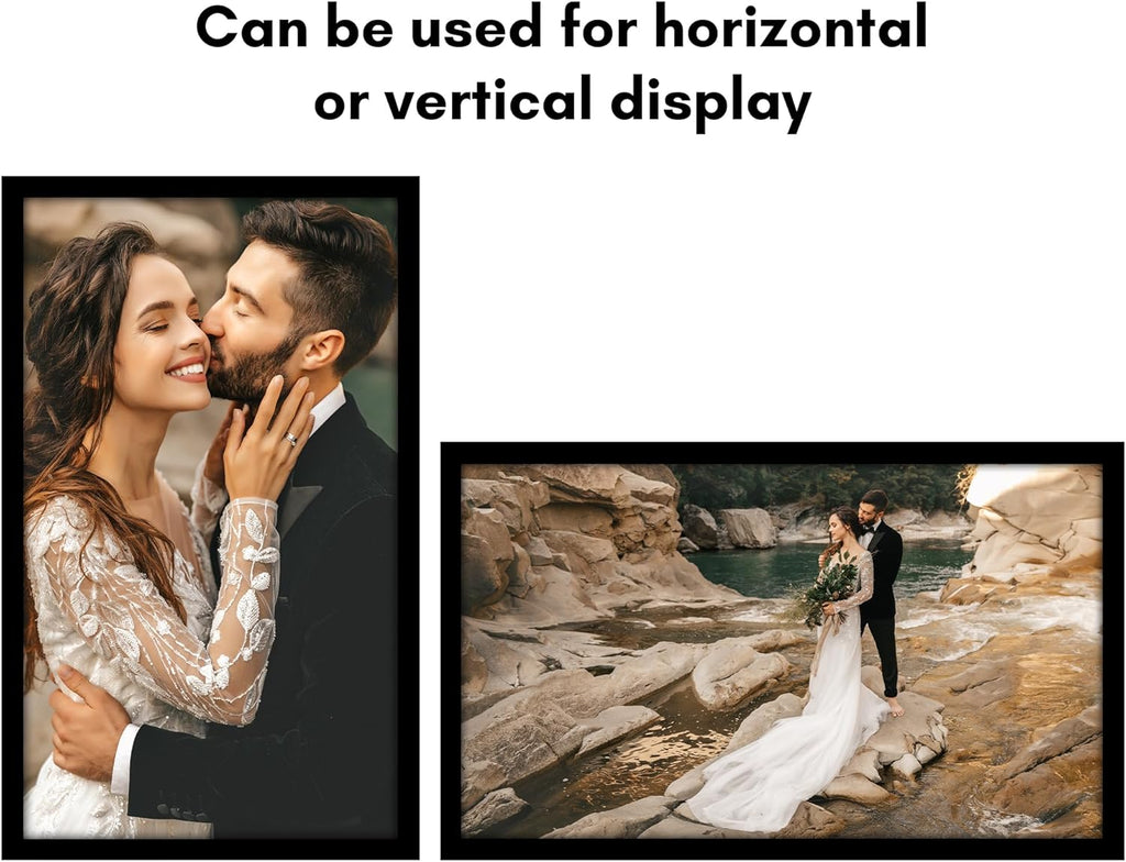 Americanflat 14x24 Poster Frame with Polished Plexiglass - Black Picture Frame - Wide Photo Frames Made of Engineered Wood for Vertical or Horizontal Wall Display - Epic Collection - Black