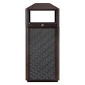 Commercial Square Receptacle Garbage Can with Dome Lid, W/Stylish Panels,Coffee, 15 Gallon