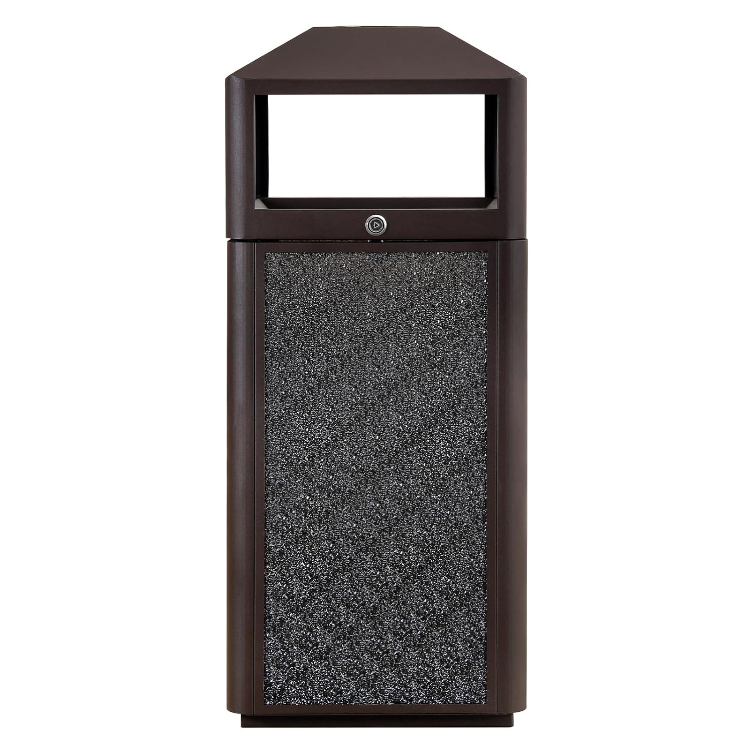 Commercial Square Receptacle Garbage Can with Dome Lid, W/Stylish Panels,Coffee, 15 Gallon