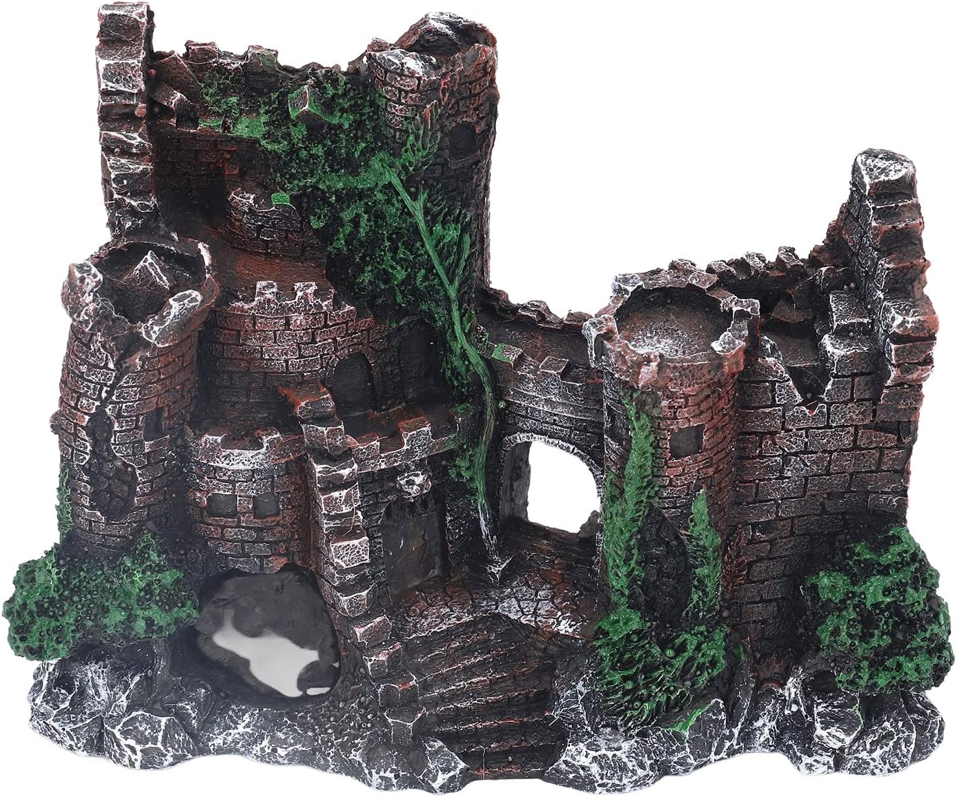 Pilipane Aquarium Castle Decoration Lifelike Hideout Resin Fish Tank House Ornament for Saltwater Freshwater Aquariums Home Fish Tanks