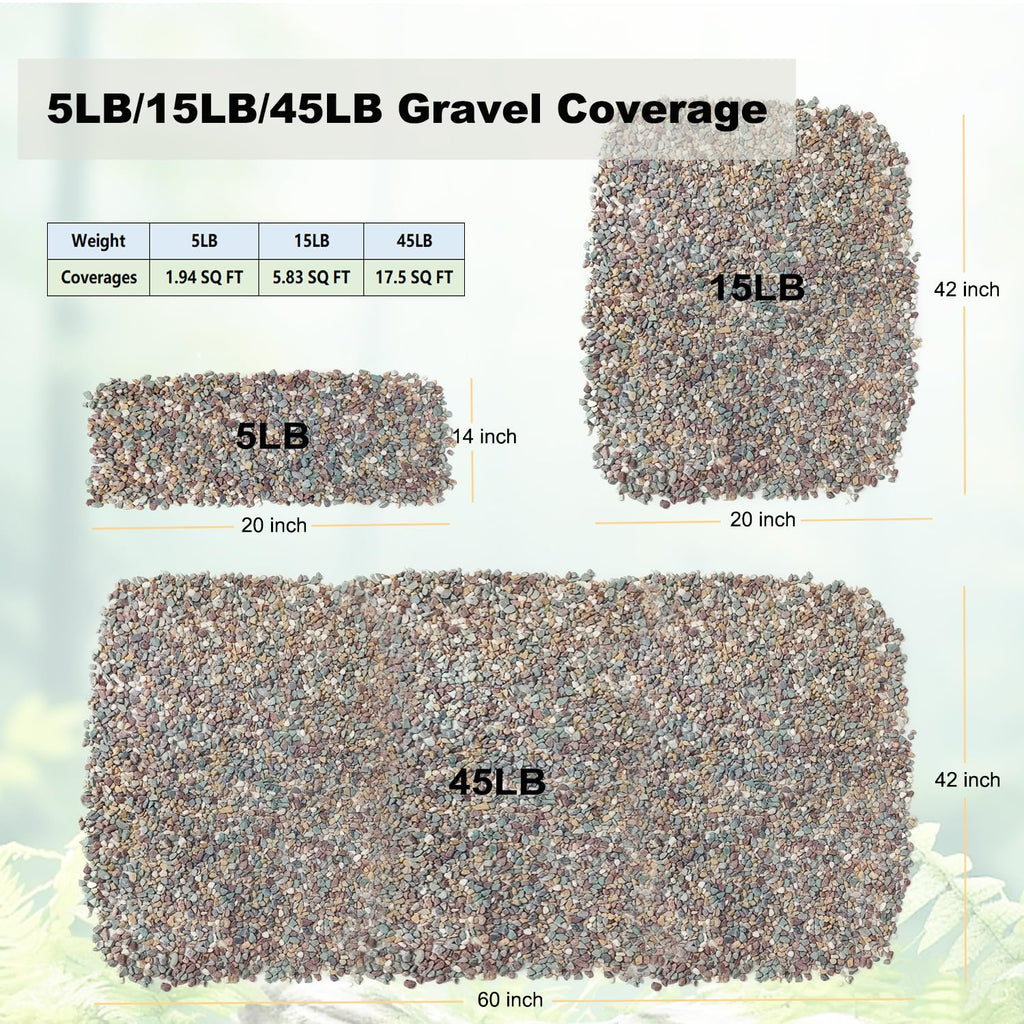 5LB Succulents Rocks for Plants Cactus Gravel Pebbles for Fish Tank 1/2 Inch Natural River Rocks for Vase, Aquarium, Landscaping,Bonsai,Terrarium Pebbles, Mixed Color