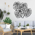 Jogwenu Monstera Leaf Metal Wall Art, Monstera Leaf Metal Wall Decor, Leaves Wall Decor, Tropical Wall Art, Plant Wall Decoration, Nature Wall Hanging, Bedroom Wall Hanging (Black, 19"x17"/47x43cm)