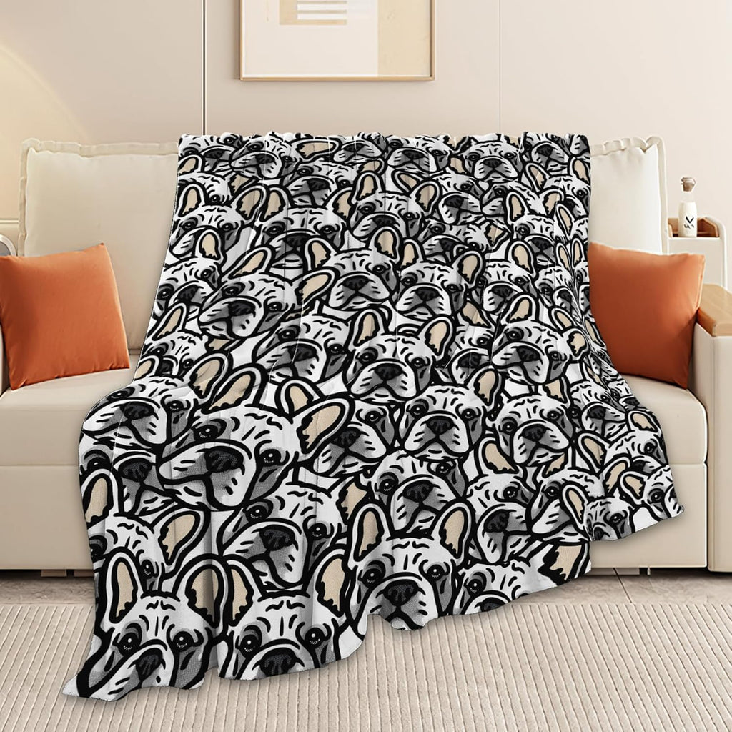 Boston Terrier Throw Blanket French Bulldog Frenchie Puppy Stuff Gifts for Dog Lover Kids Girls Boys Adults Women Men Soft Cozy Warm Plush Fluffy Fuzzy Fleece Blanket Decor 40''X50''