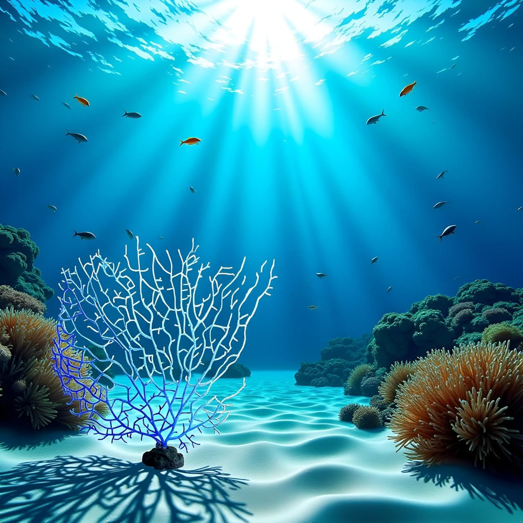 Blue Artificial Coral Branch Faux Aquariums Ornament Fish Tanks Landscape Sea Fan Decorations Artificial Coral Branch Aquarium Décor