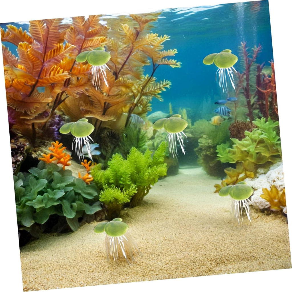 18pcs Artificial Duckweed Aquarium Plant Decor Floating Fish Tank Ornament Lifelike Plastic Water Grass Landscape Decoration for Fish Bowls and Glass Tanks