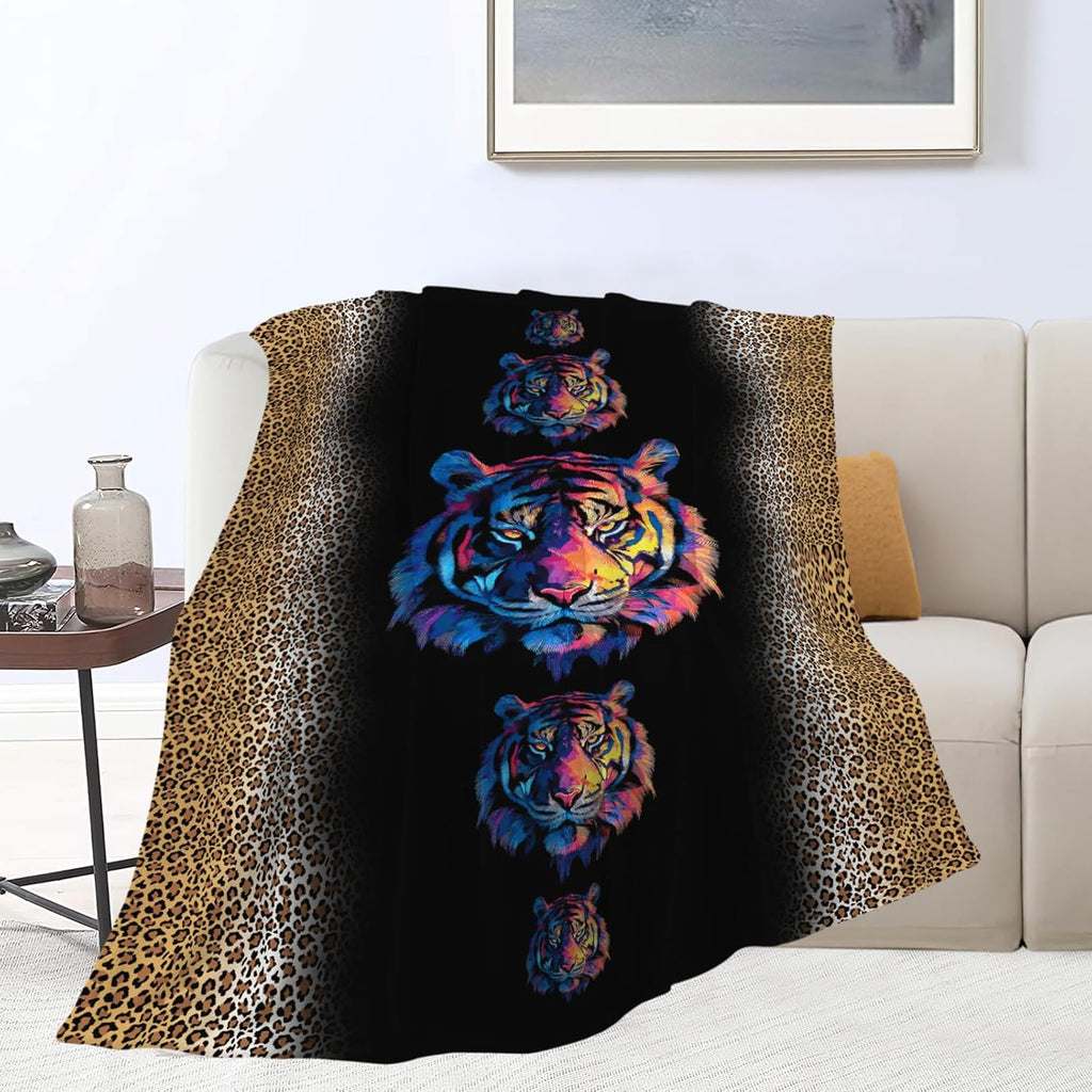 Tiger Throw Blanket Tiger Stuff Gifts for Kids Girls Boys Adults Women Men Soft Cozy Warm Plush Fluffy Fuzzy Fleece Blanket Decor 40''X50''