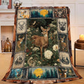 Deer Throw Blanket Hunting Deer Elk Stuff Gifts for Kids Girls Boys Adults Women Men Soft Cozy Warm Plush Fluffy Fuzzy Fleece Blanket Decor 40''X50''
