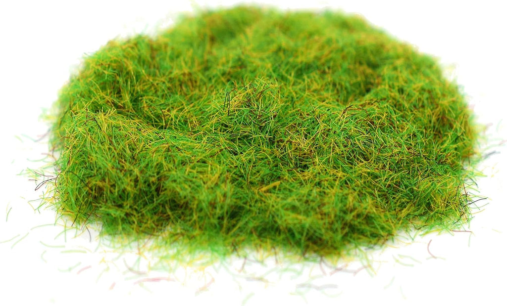 Static Grass, Bright Green - 2mm Length Fibers - Master Quality Base & Scenery Flock - Realistic Texture & Detail - for 28mm Scale Table Top War Game Miniatures - Made in USA