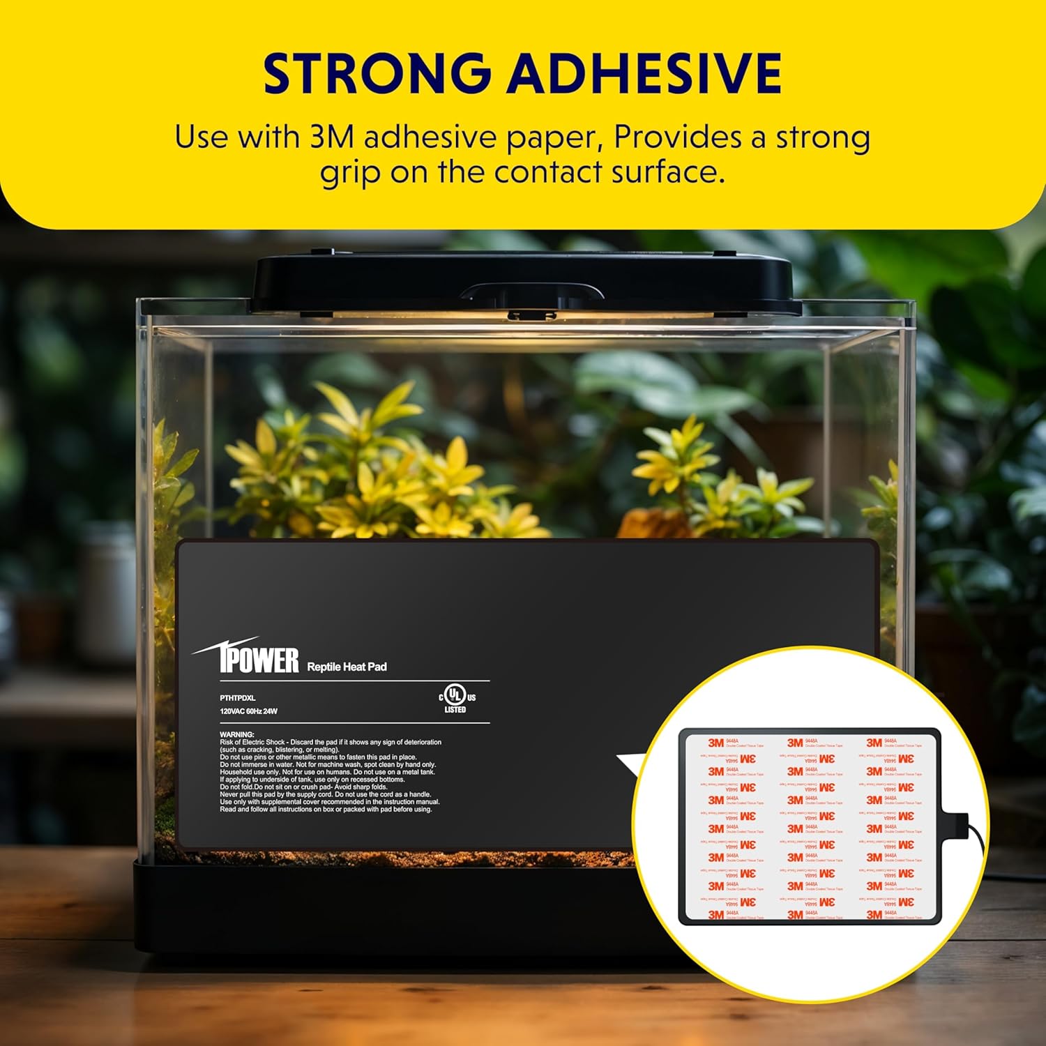 iPower 8x18 Inch Reptile Heat Pad Under Tank Heater, Energy-Efficient & Waterproof Design Terrarium Warmer Mat for Turtles, Lizards, Snakes, 2 Pack