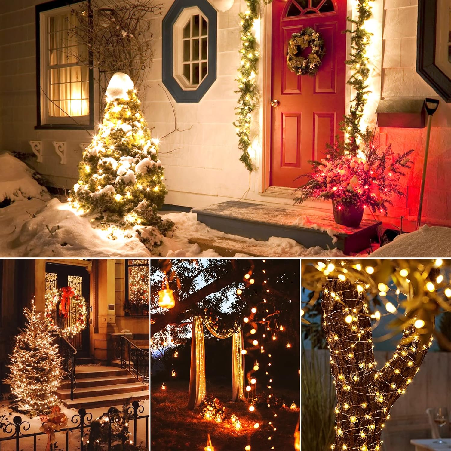 Dailyart 200 Led Fairy Lights - 16.4FT Battery Operated String Lights with Remote, 8 Modes, Waterproof for Bedroom, Christmas Tree & Wreath Decoration